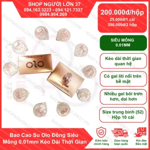 Bao Cao Su Olo Siêu Mỏng 0.01mm – Gai Kéo Dài Thời Gian