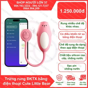 Trứng rung Cute Little Bear điều khiển bằng điện thoại