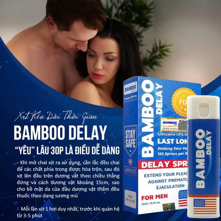 Bamboo Delay Spray 12ml – Thiết kế chai xịt nhỏ gọn Bamboo Delay Spray 12ml – Thiết kế chai xịt nhỏ gọn