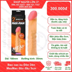Bao Cao Su Đôn Dên MaxMan đôn đầu 5cm