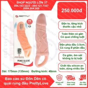 Bao cao su đôn dên rung đầu có quai Pretty Love