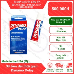 Chai xịt Dynamo Delay 22ml – Kéo dài thời gian quan hệ