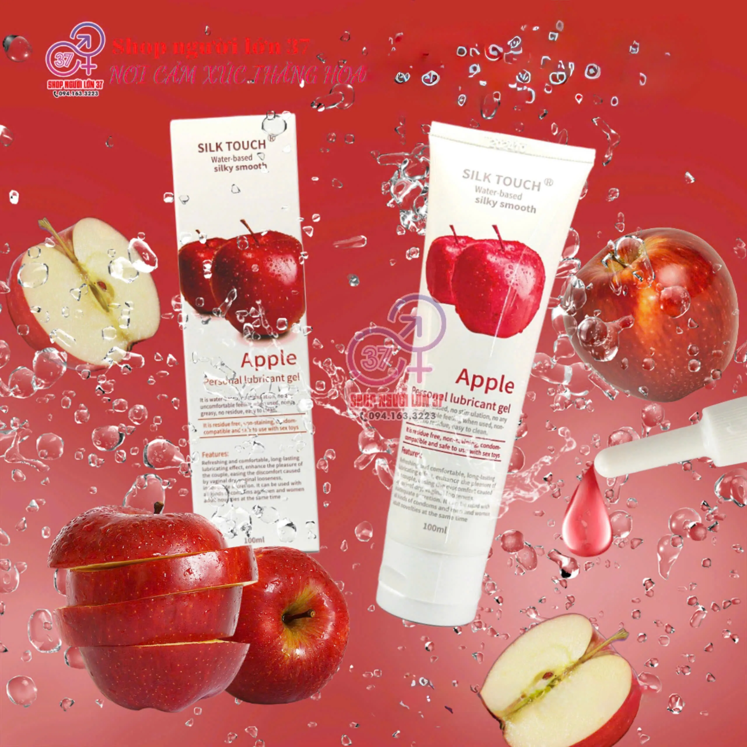 Gel bôi trơn hương táo Silk Touch Apple 100ml