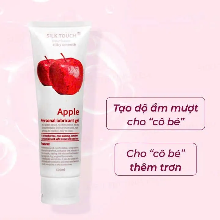 Cận cảnh gel bôi trơn táo Silk Touch gốc nước trơn mượt Cận cảnh gel bôi trơn táo Silk Touch gốc nước trơn mượt