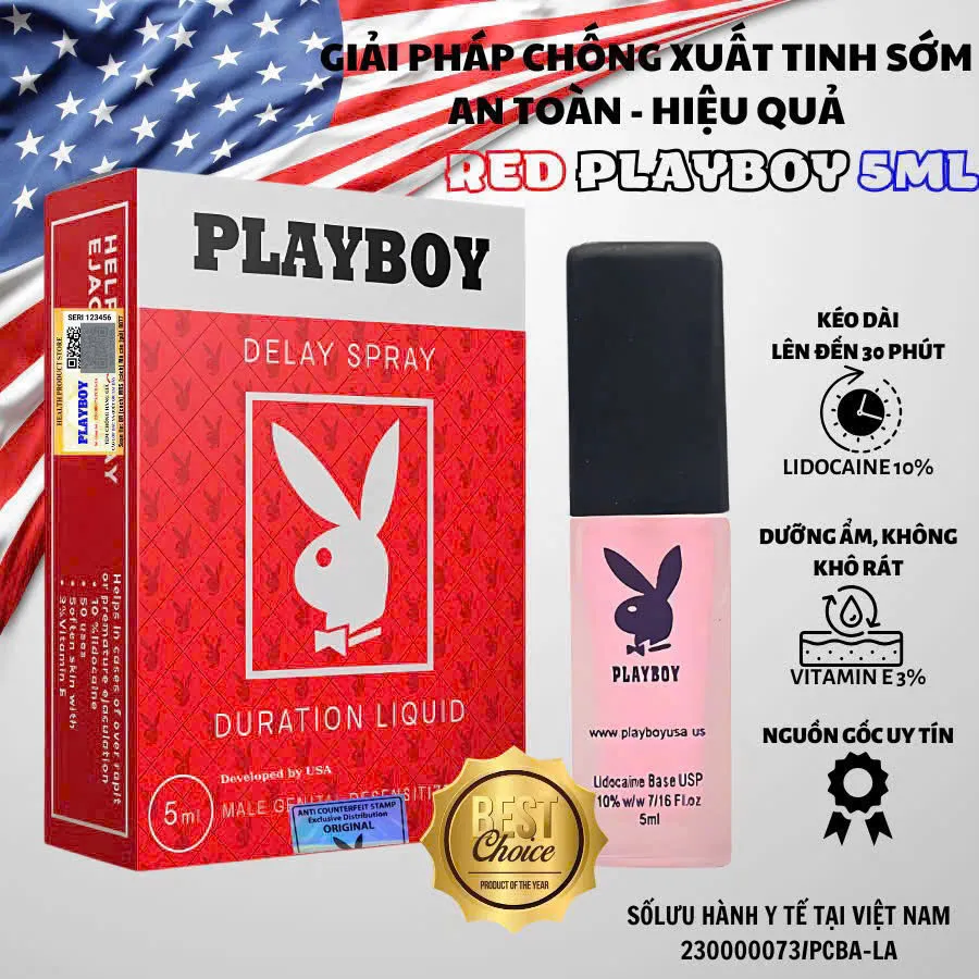Xịt Playboy đỏ 5ml – Kéo dài thời gian quan hệ