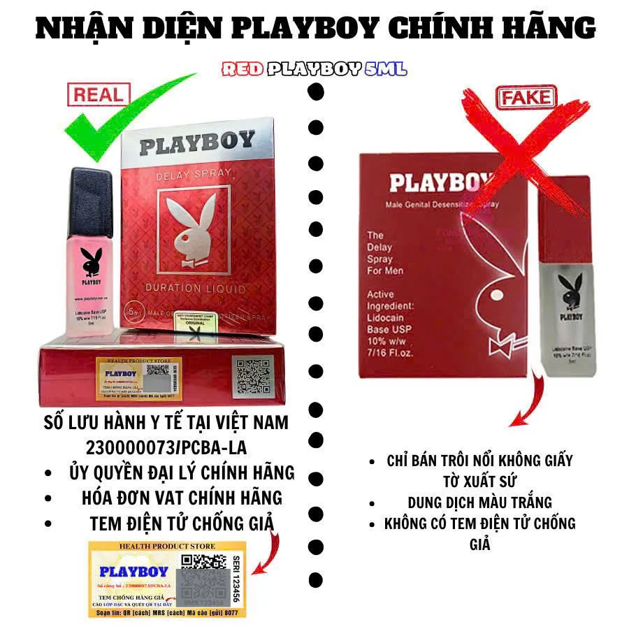 Nhận diện xịt playboy thật giả Nhận diện xịt playboy thật giả