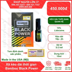 Chai xịt Bamboo Black Power 15ml – Kéo dài thời gian quan hệ