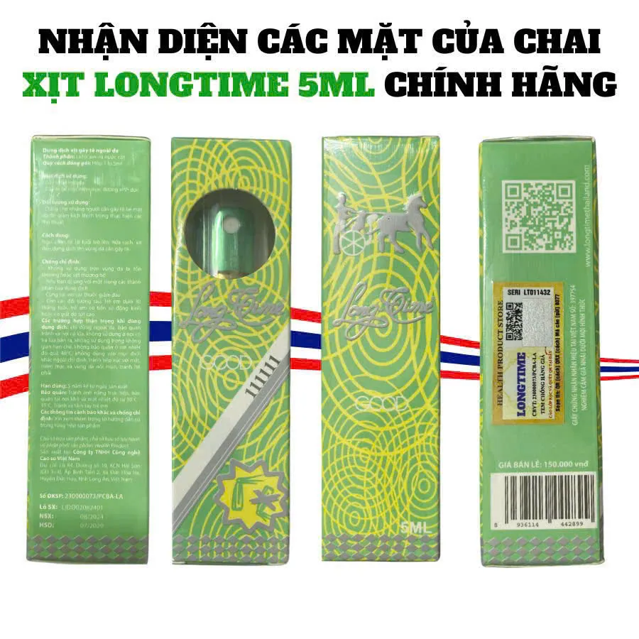 Nhận diện các mặt bao bì chai xịt Longtime chính hãng Nhận diện các mặt bao bì chai xịt Longtime chính hãng