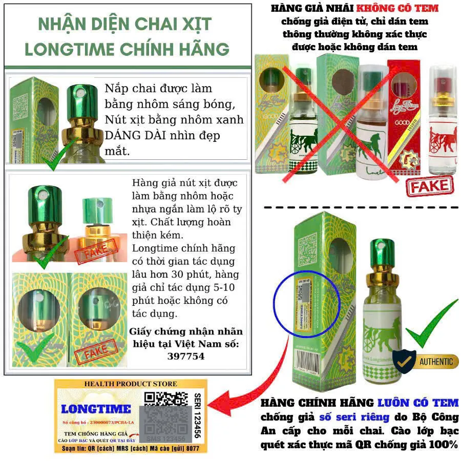 Nhận diện chai xịt Longtime chính hãng Nhận diện chai xịt Longtime chính hãng